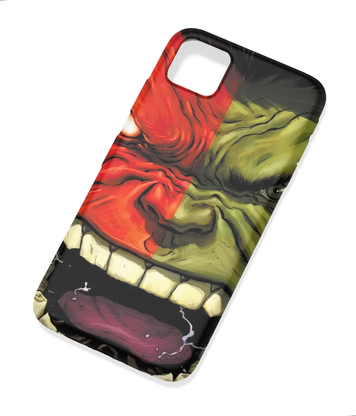 An angled view of a soft silicone case featuring a colorful design.