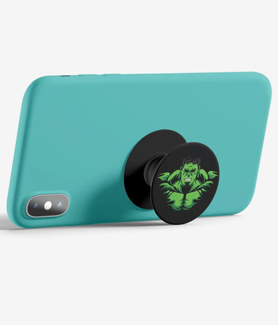 An image demonstrating how to use the phone grip as a stand to hold a mobile phone in landscape mode for hands-free viewing