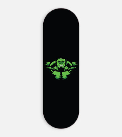 Mobile phone grip slider with a colorful design on a white background