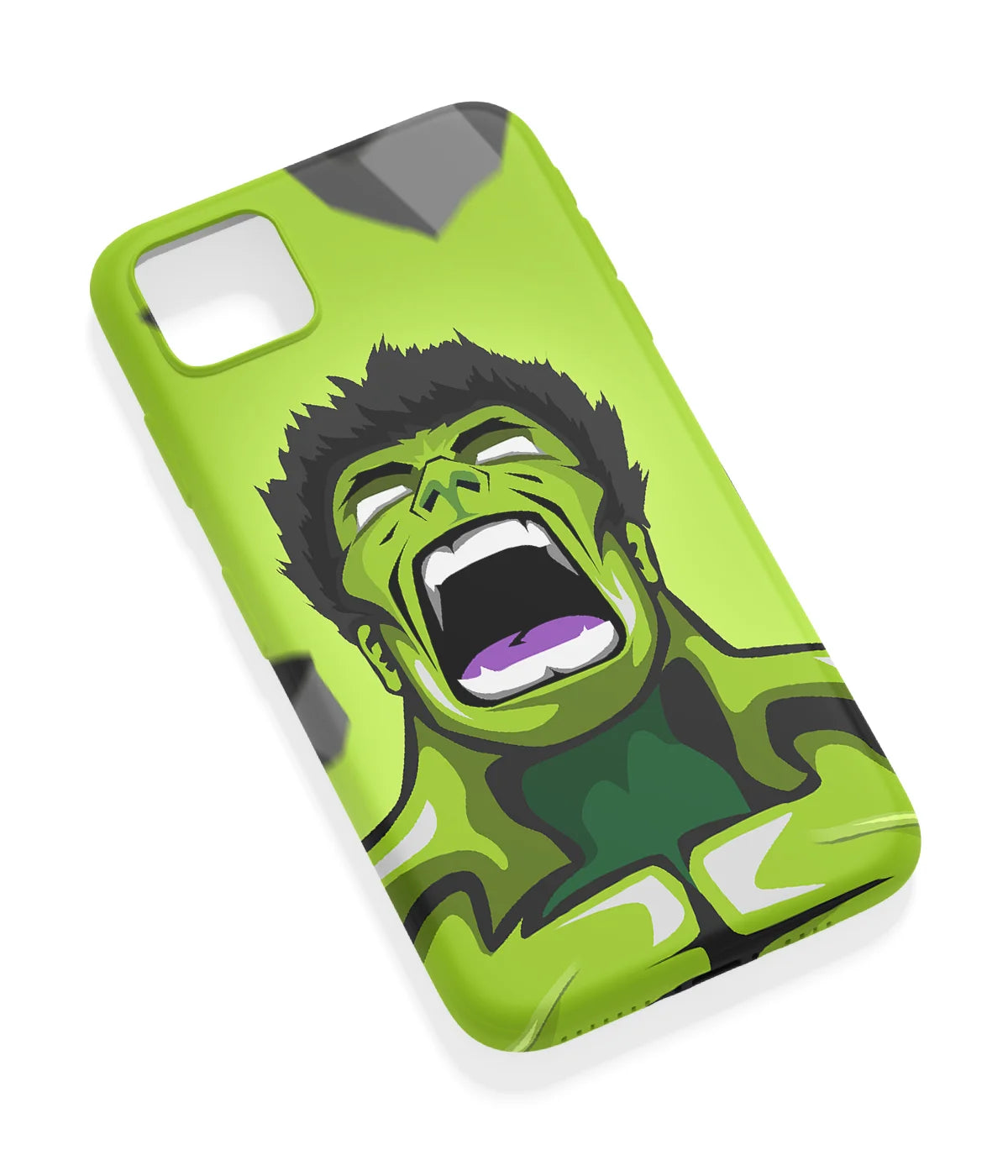 An angled view of a soft silicone case featuring a vibrant design.