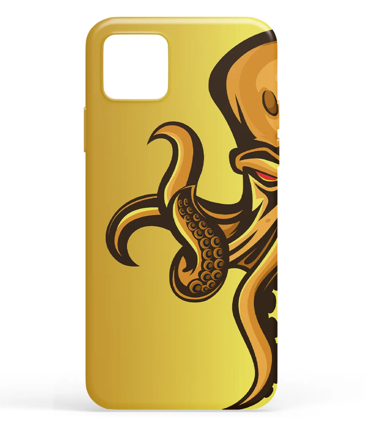 A front-on view of soft silicone phone case with a colorful design.