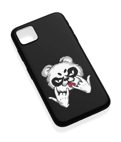 An angled view of a soft silicone case featuring a vibrant design.