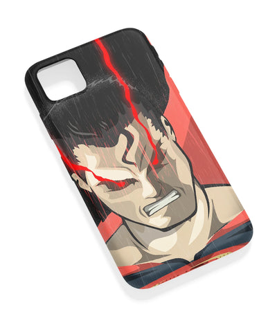 An angled view of a soft silicone case featuring a vibrant design.