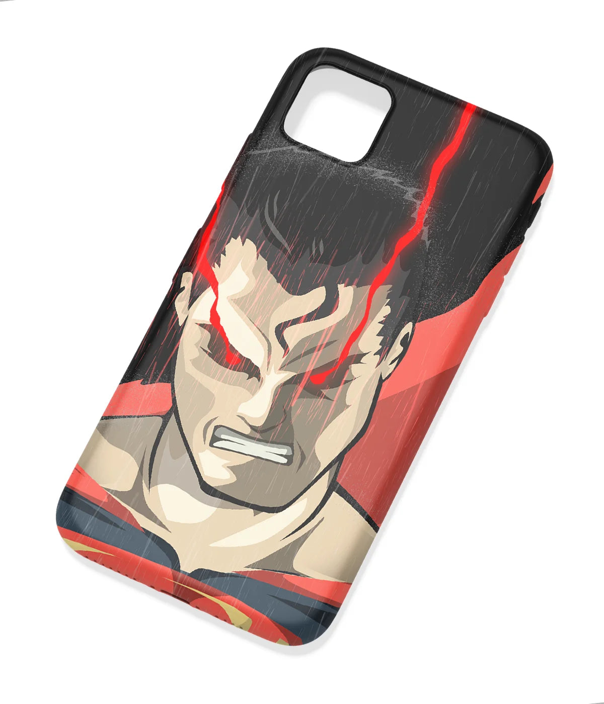 An angled view of a soft silicone case featuring a colorful design.