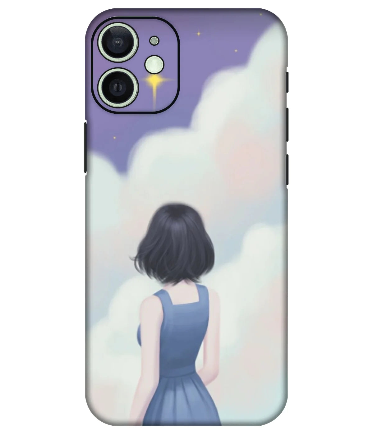 Image of a phone case featuring a mobile skin with a graphic design.