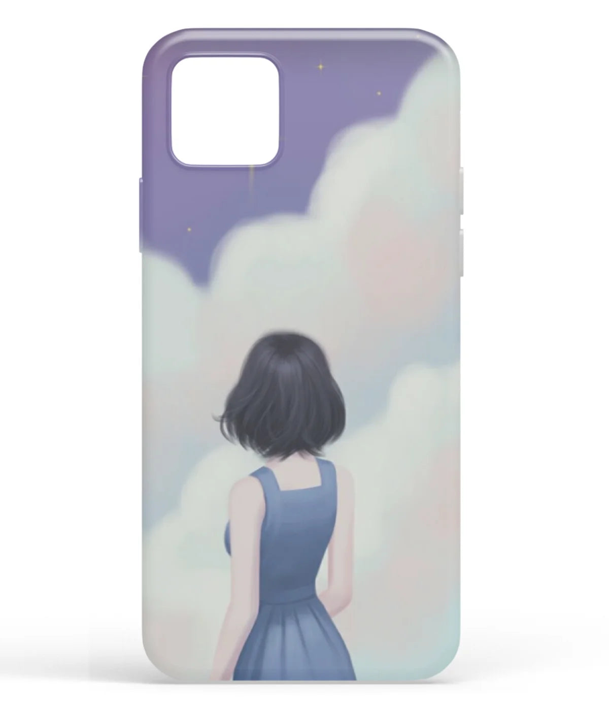A front-on view of soft silicone phone case with a colorful design.