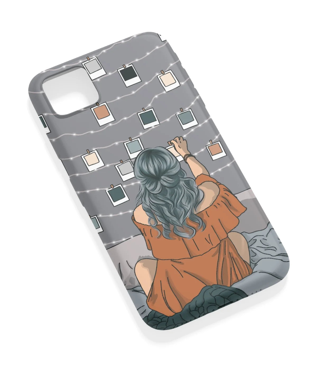 An angled view of a soft silicone case featuring a vibrant design.