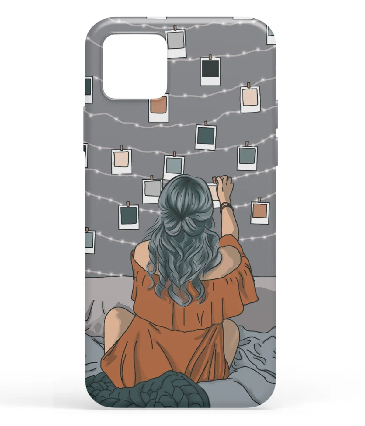 A front-on view of soft silicone phone case with a colorful design.