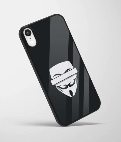 An angled view of a glass phone case featuring a vibrant design.