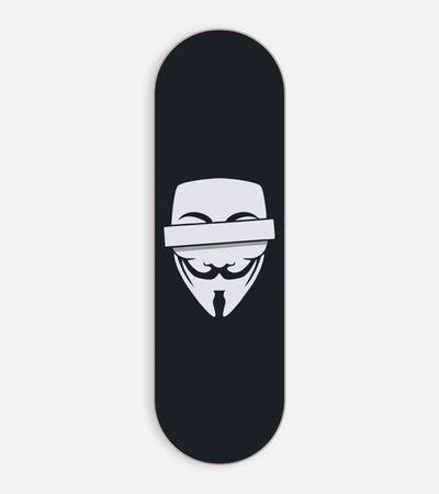 Mobile phone grip slider with a colorful design on a white background