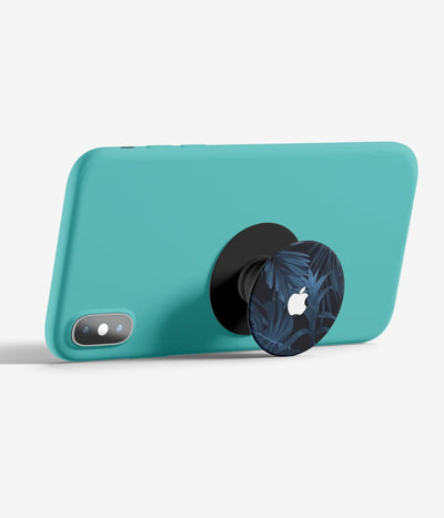 An image demonstrating how to use the phone grip as a stand to hold a mobile phone in landscape mode for hands-free viewing