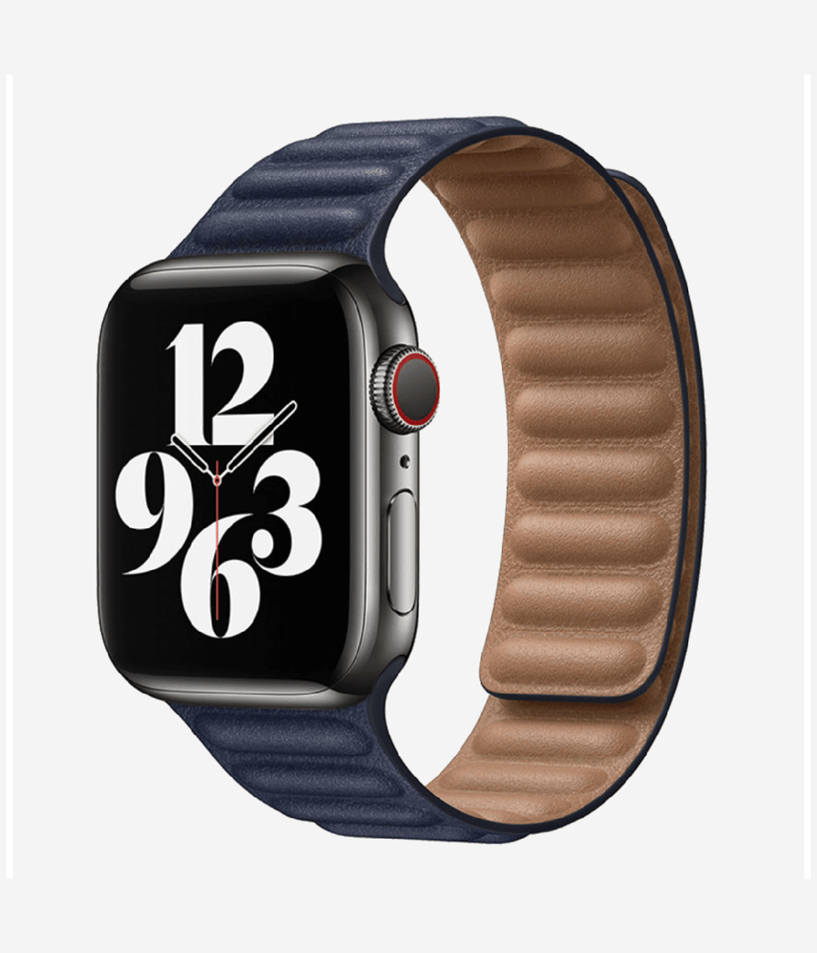 Apple Magnetic Leather Watchband - Deep Navy