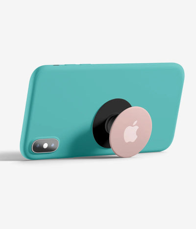 An image demonstrating how to use the phone grip as a stand to hold a mobile phone in landscape mode for hands-free viewing