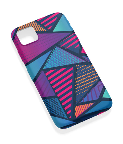 An angled view of a soft silicone case featuring a vibrant design.