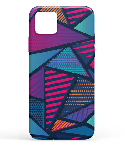 A front-on view of soft silicone phone case with a colorful design.