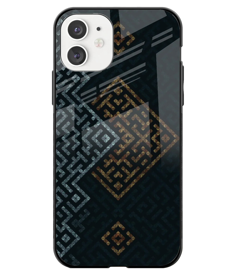 Asthestic Pattern Blue Glass Case