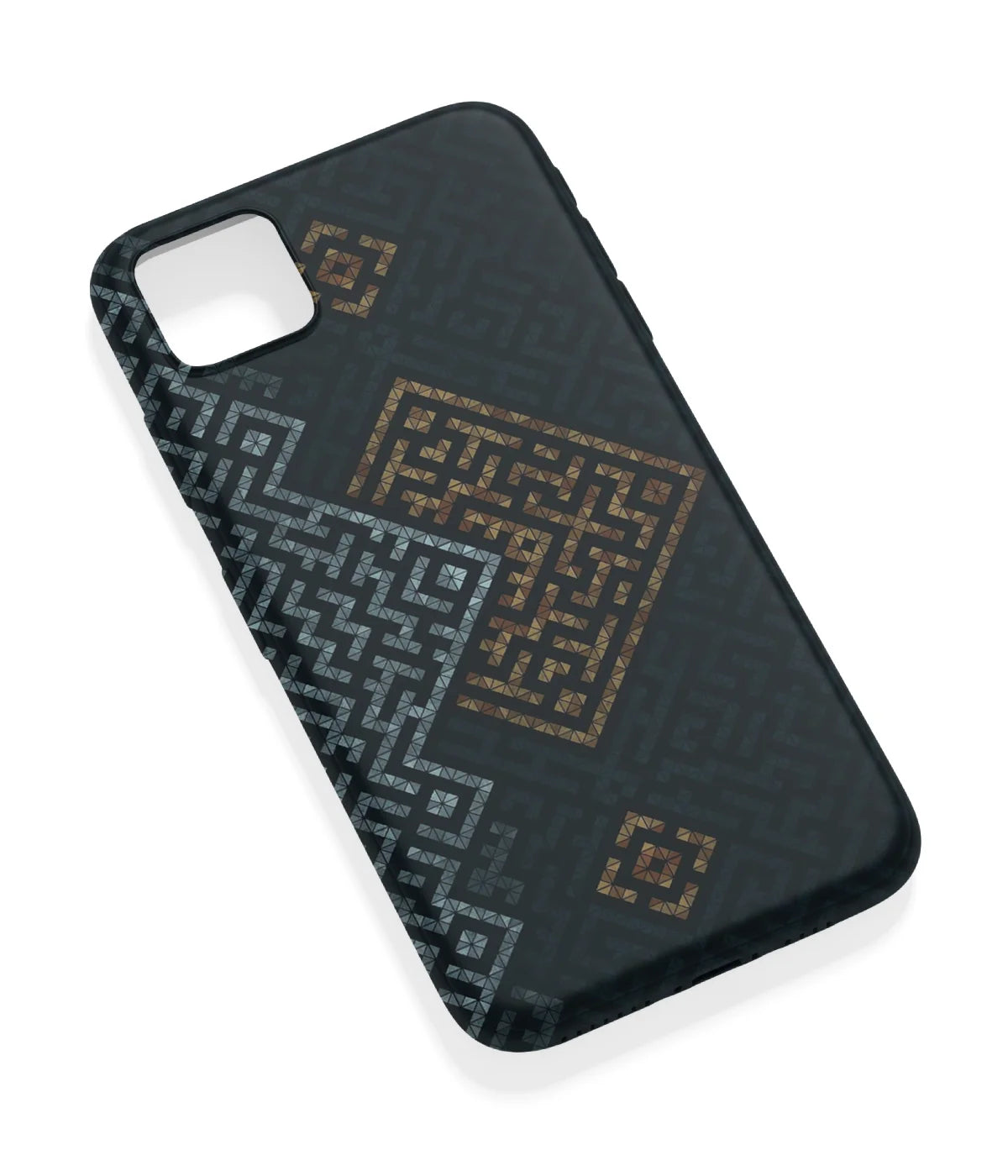 An angled view of a soft silicone case featuring a vibrant design.
