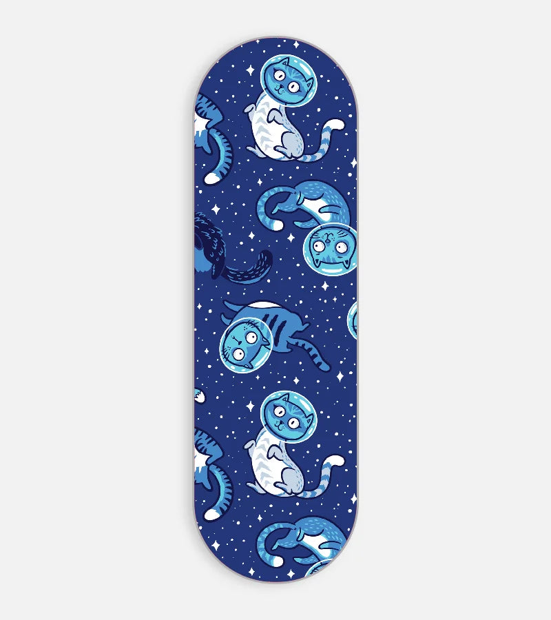 Mobile phone grip slider with a colorful design on a white background