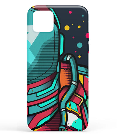A front-on view of soft silicone phone case with a colorful design.