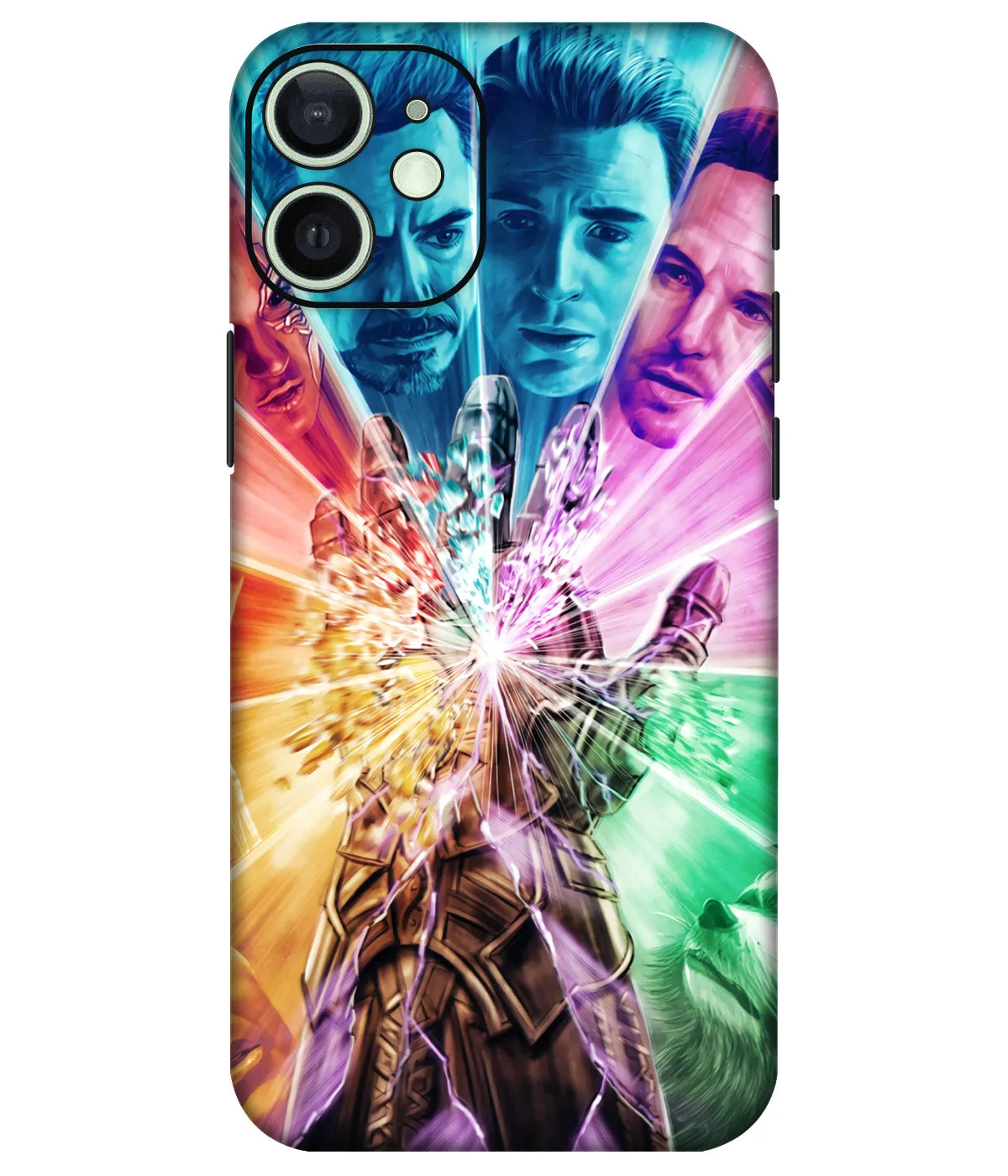 Image of a phone case featuring a mobile skin with a graphic design.