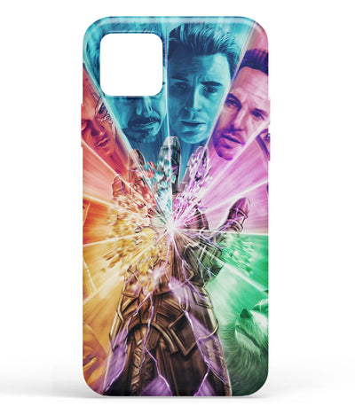 A front-on view of soft silicone phone case with a colorful design.