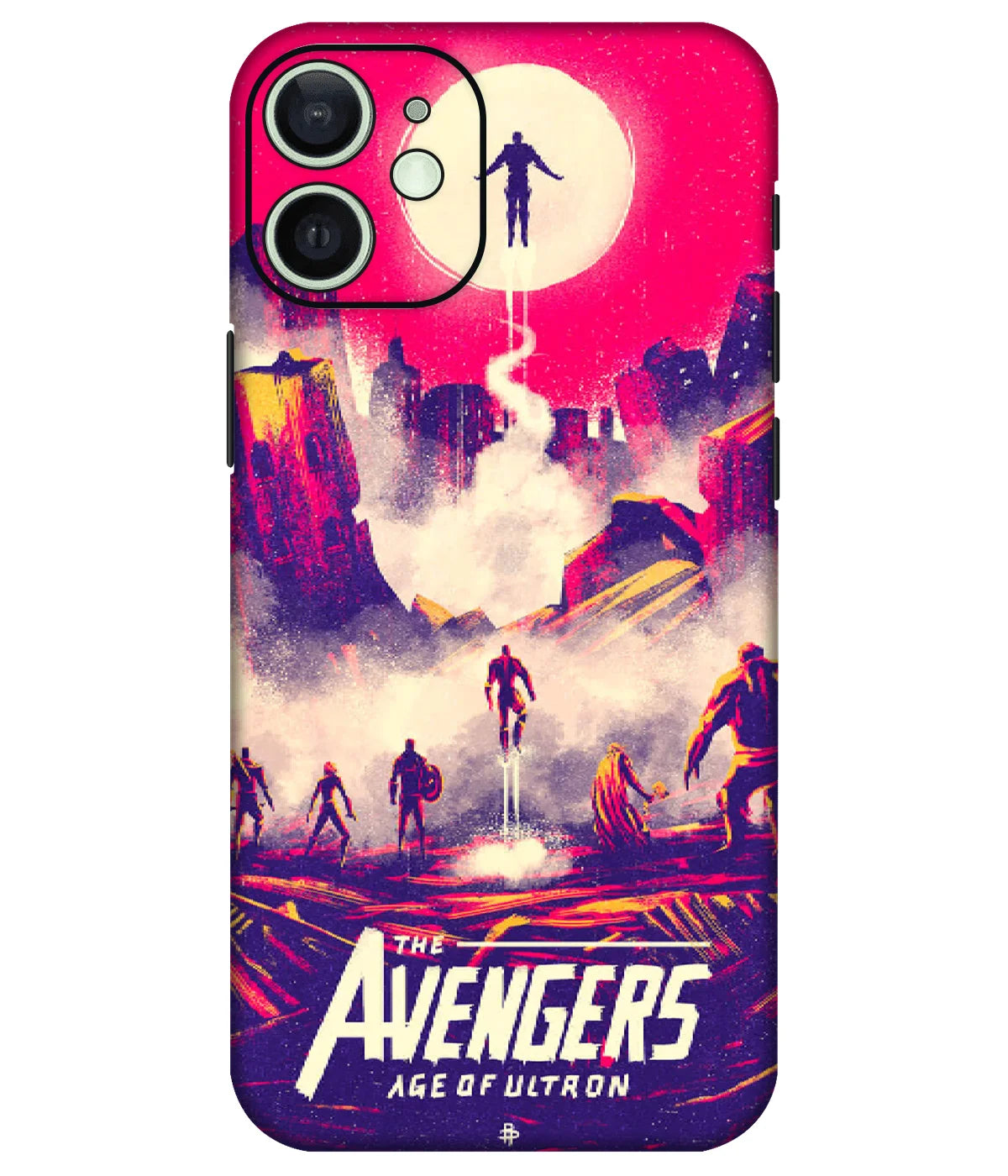 Image of a phone case featuring a mobile skin with a graphic design.
