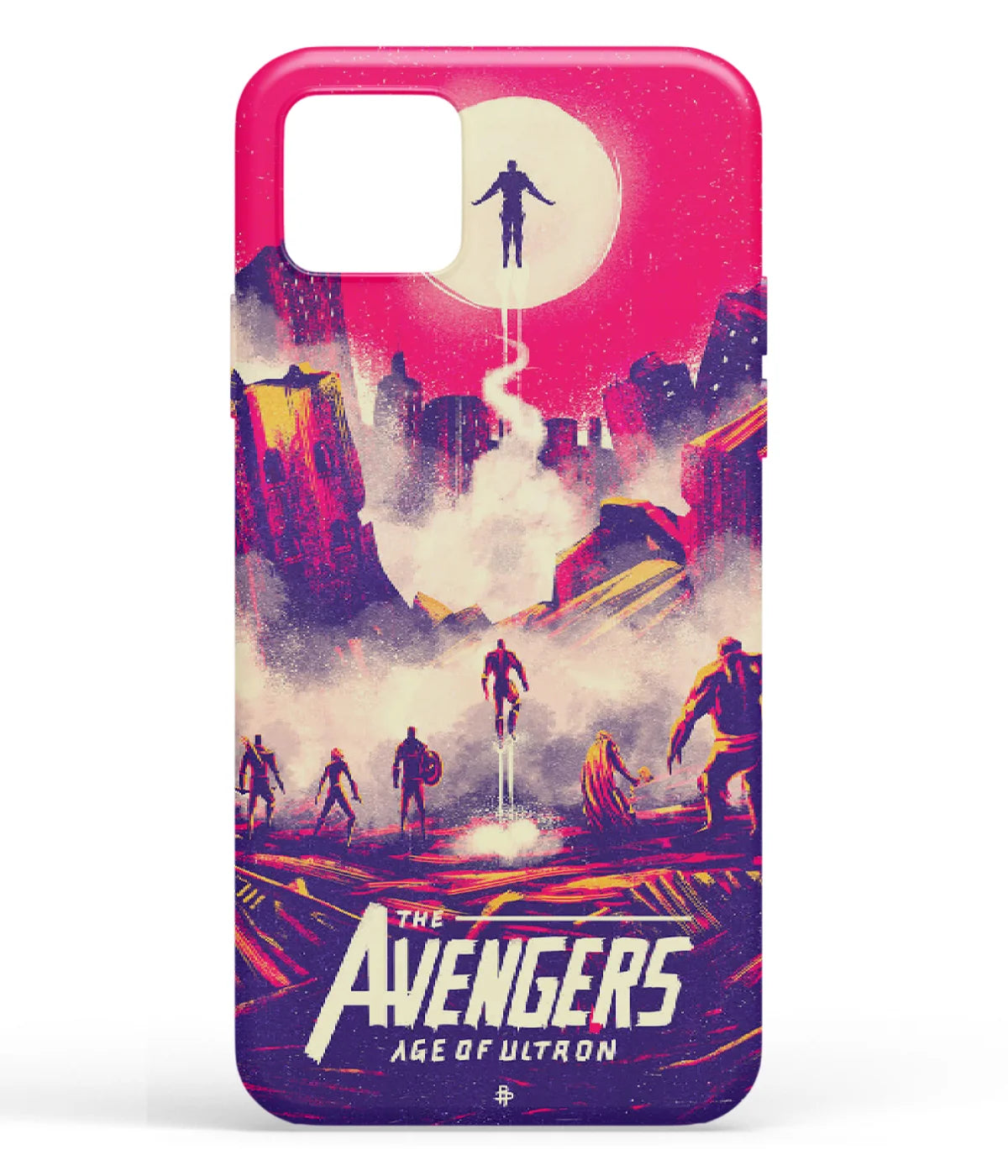 A front-on view of soft silicone phone case with a colorful design.