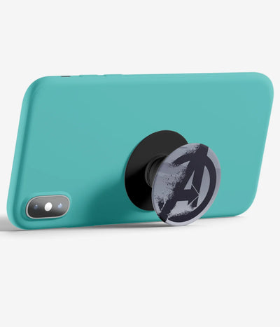 An image demonstrating how to use the phone grip as a stand to hold a mobile phone in landscape mode for hands-free viewing