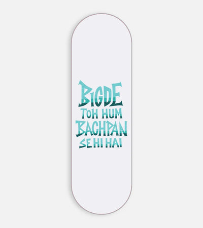 Mobile phone grip slider with a colorful design on a white background