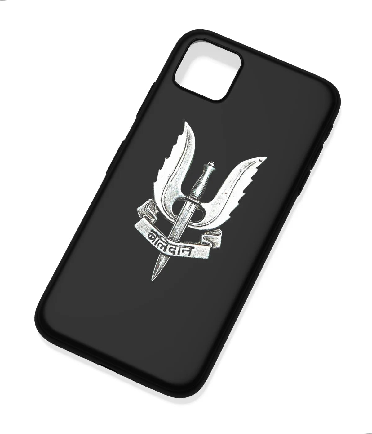 An angled view of a soft silicone case featuring a colorful design.