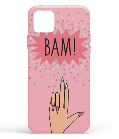 A front-on view of soft silicone phone case with a colorful design.