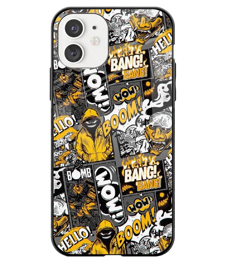 Bang Boom Pattern Glass Case