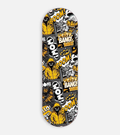 Mobile phone grip slider with a colorful design on a white background