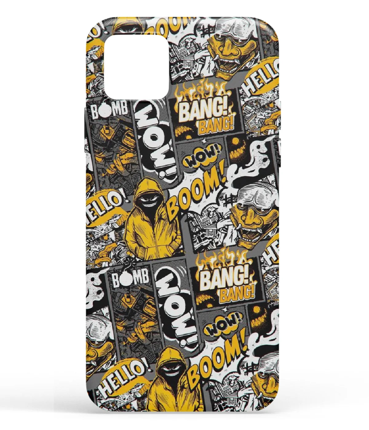 A front-on view of soft silicone phone case with a colorful design.