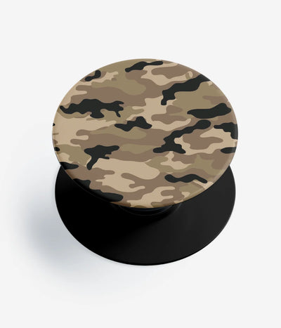 A top-down view of a phone grip holder on a clean white background