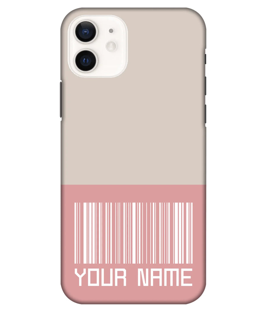 Barcode Pattern Slim Hard Custom Name Case