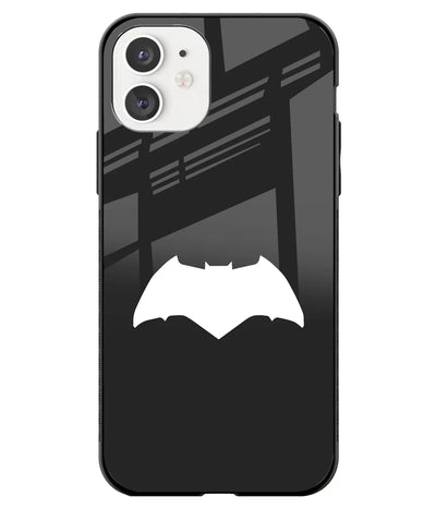 A front-on view of a glass phone case with a colorful design.