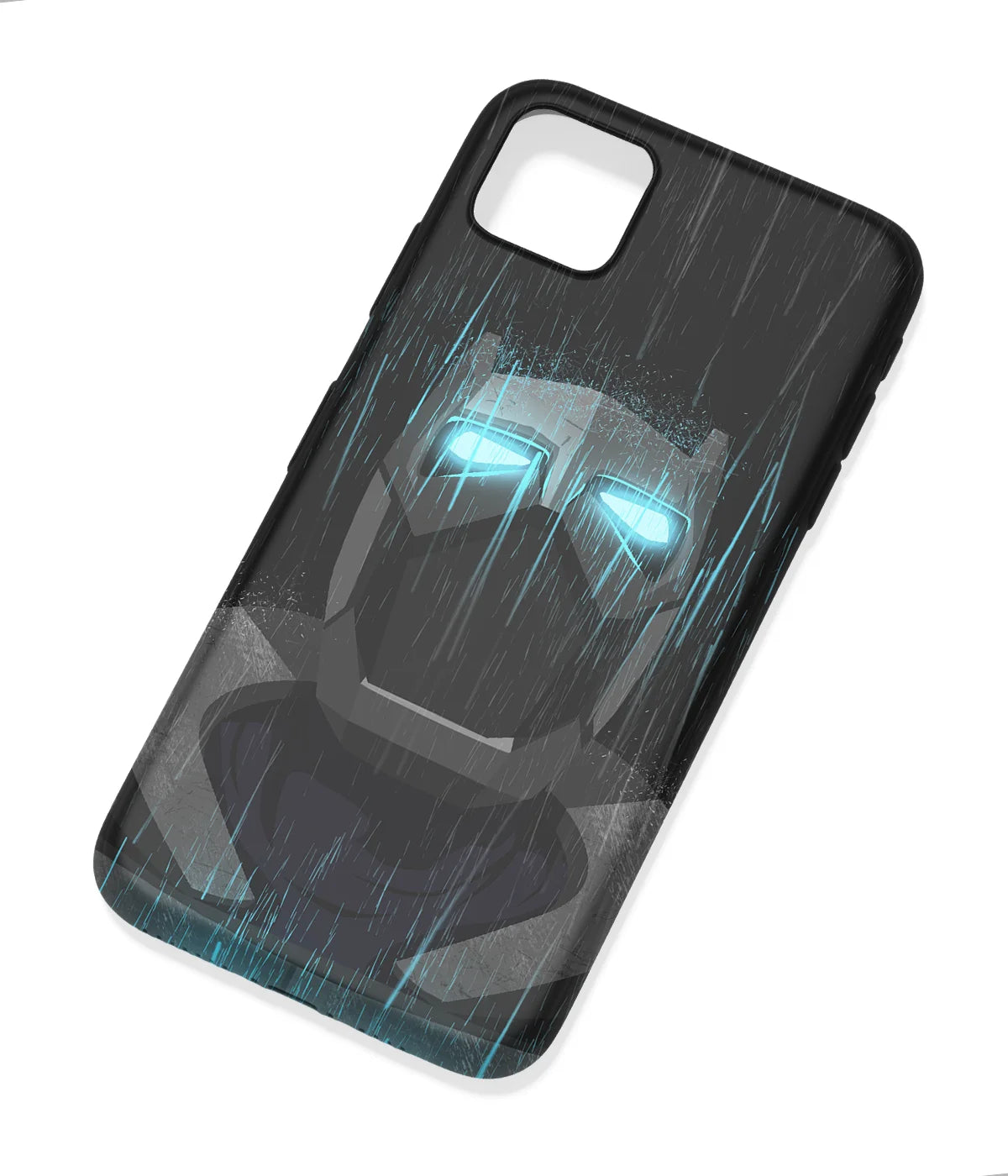 An angled view of a soft silicone case featuring a colorful design.