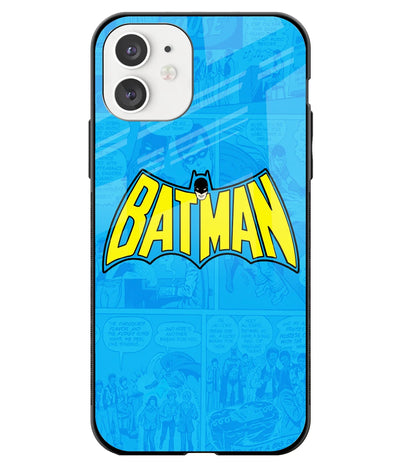 A front-on view of a glass phone case with a colorful design.