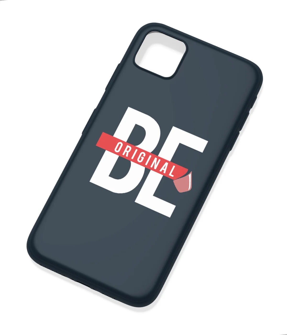 An angled view of a soft silicone case featuring a colorful design.