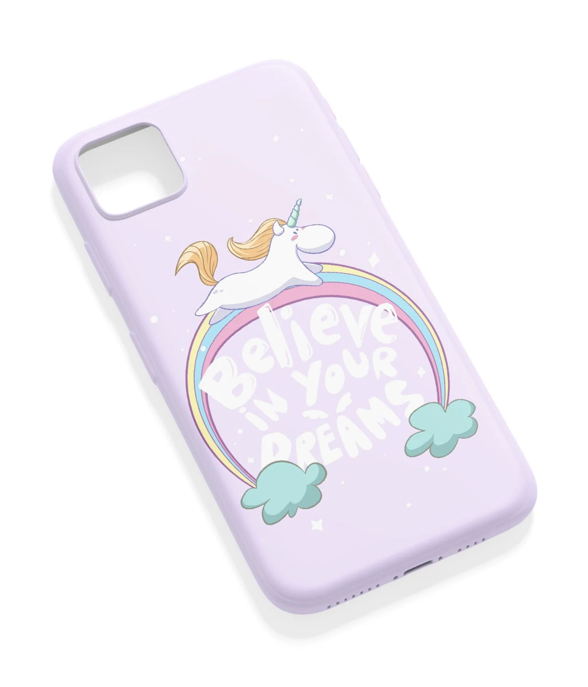 An angled view of a soft silicone case featuring a vibrant design.