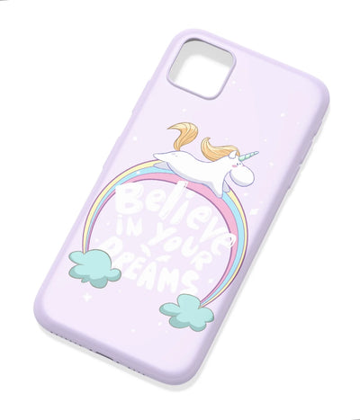 An angled view of a soft silicone case featuring a colorful design.