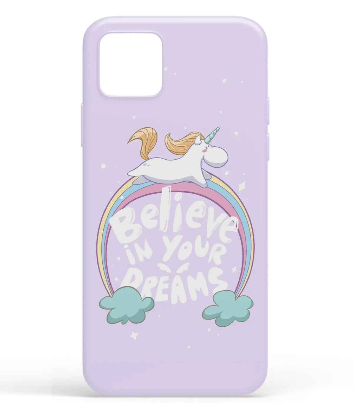 A front-on view of soft silicone phone case with a colorful design.