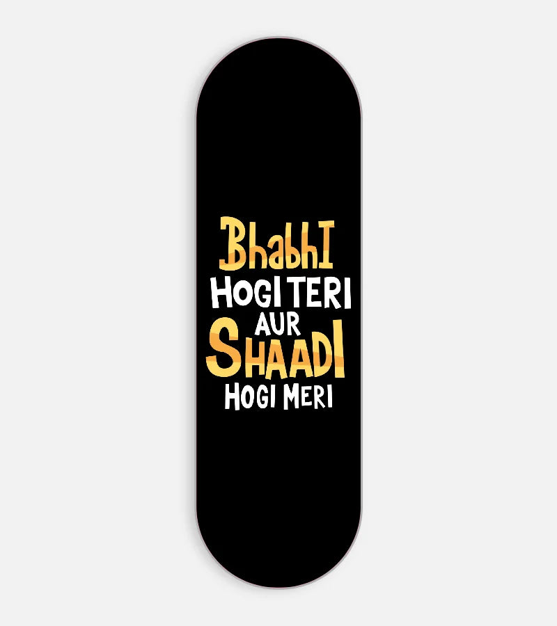 Mobile phone grip slider with a colorful design on a white background