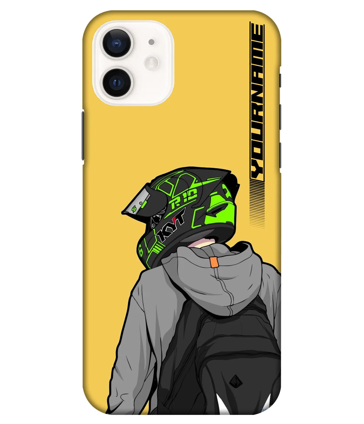 A product shot of a slim hard case with a customizable name.