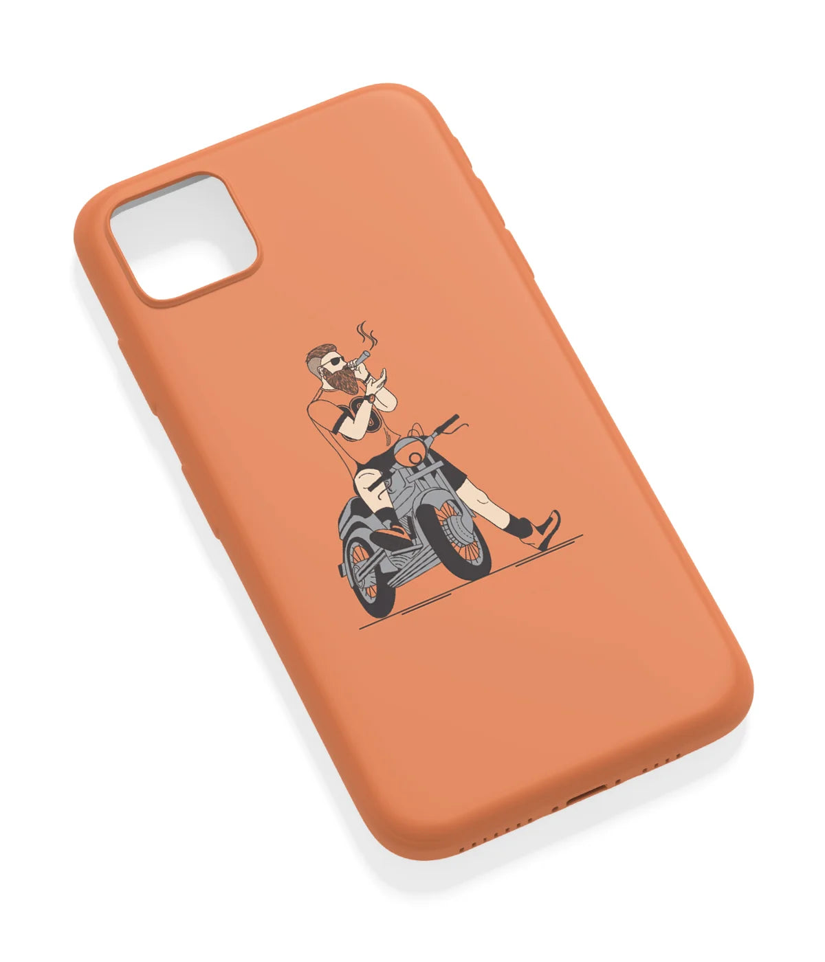 An angled view of a soft silicone case featuring a vibrant design.