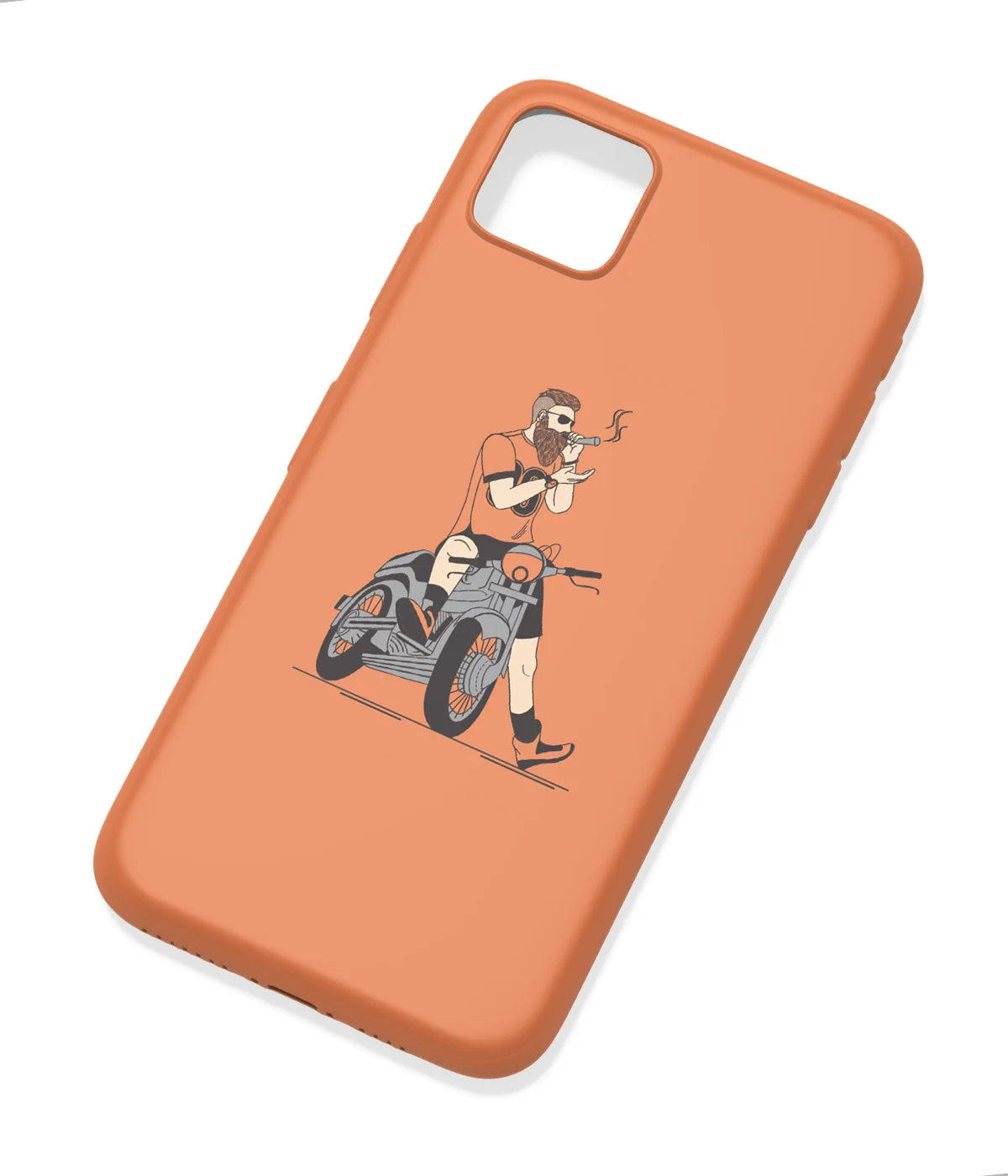 An angled view of a soft silicone case featuring a colorful design.