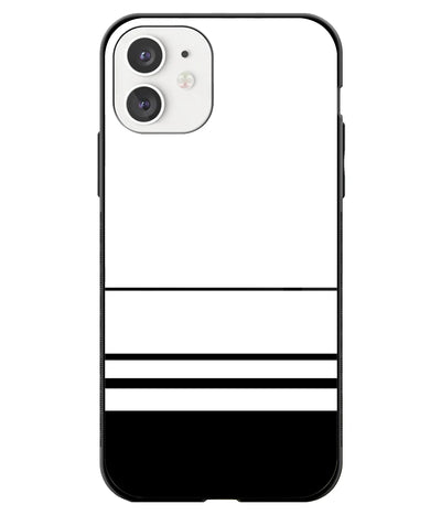 A front-on view of a glass phone case with a colorful design.