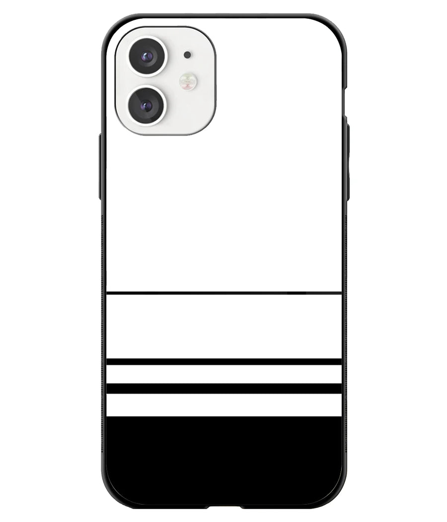 Black And White Lines Glossy Metal Case