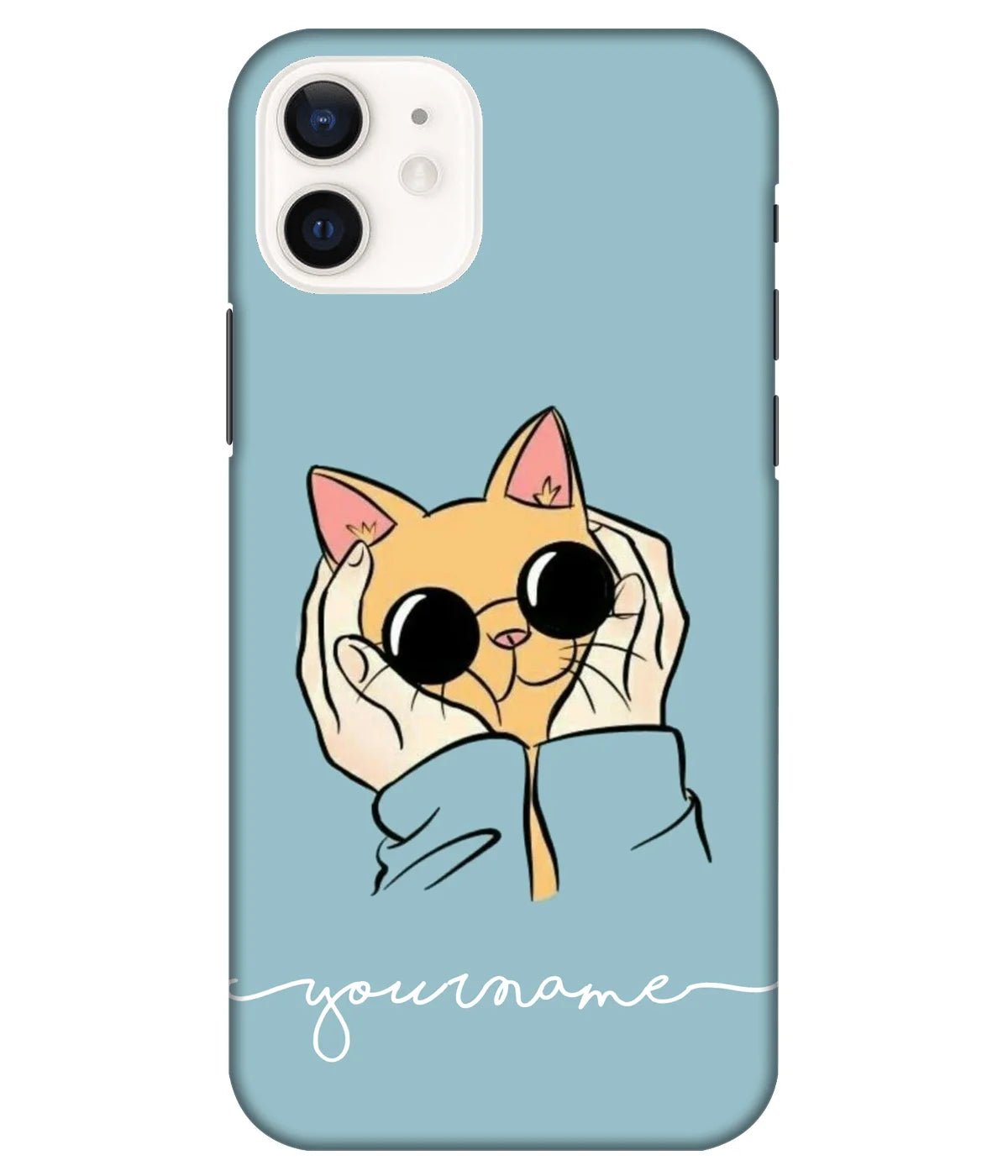 A product shot of a slim hard case with a customizable name.